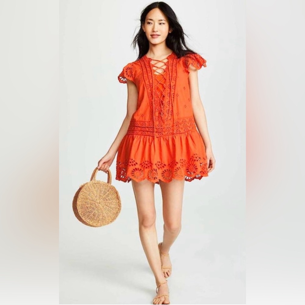 Free People Orange Mini Dress